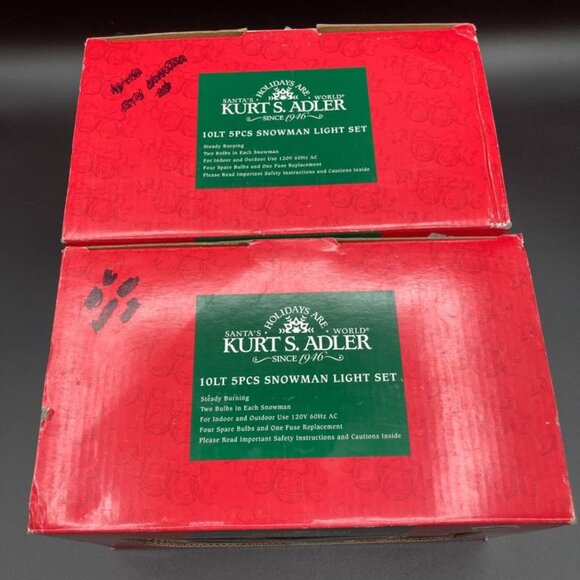 2 Kurt S. Adler 10 LT 5 PC Snowman Light Sets - Picture 2 of 5